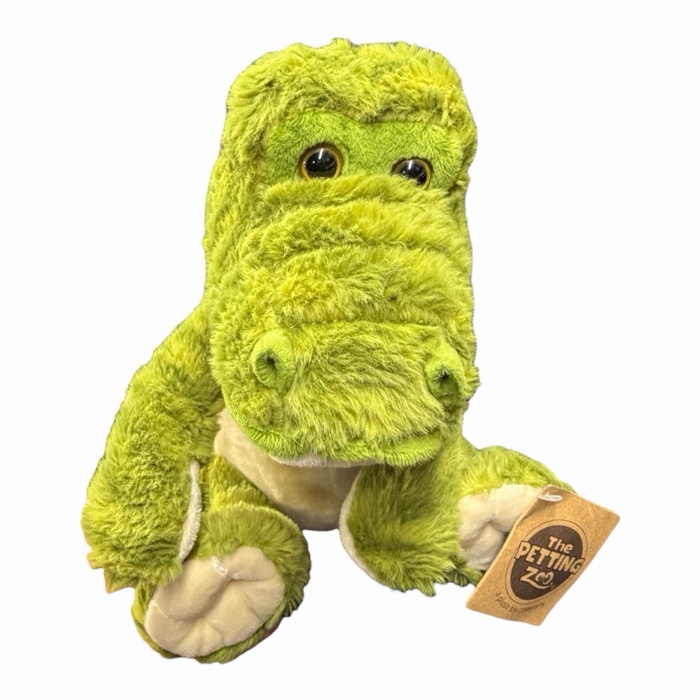 The Petting Zoo‎ Plush Alligator Crocodile Green 90s Sitting 9.5" NWT
